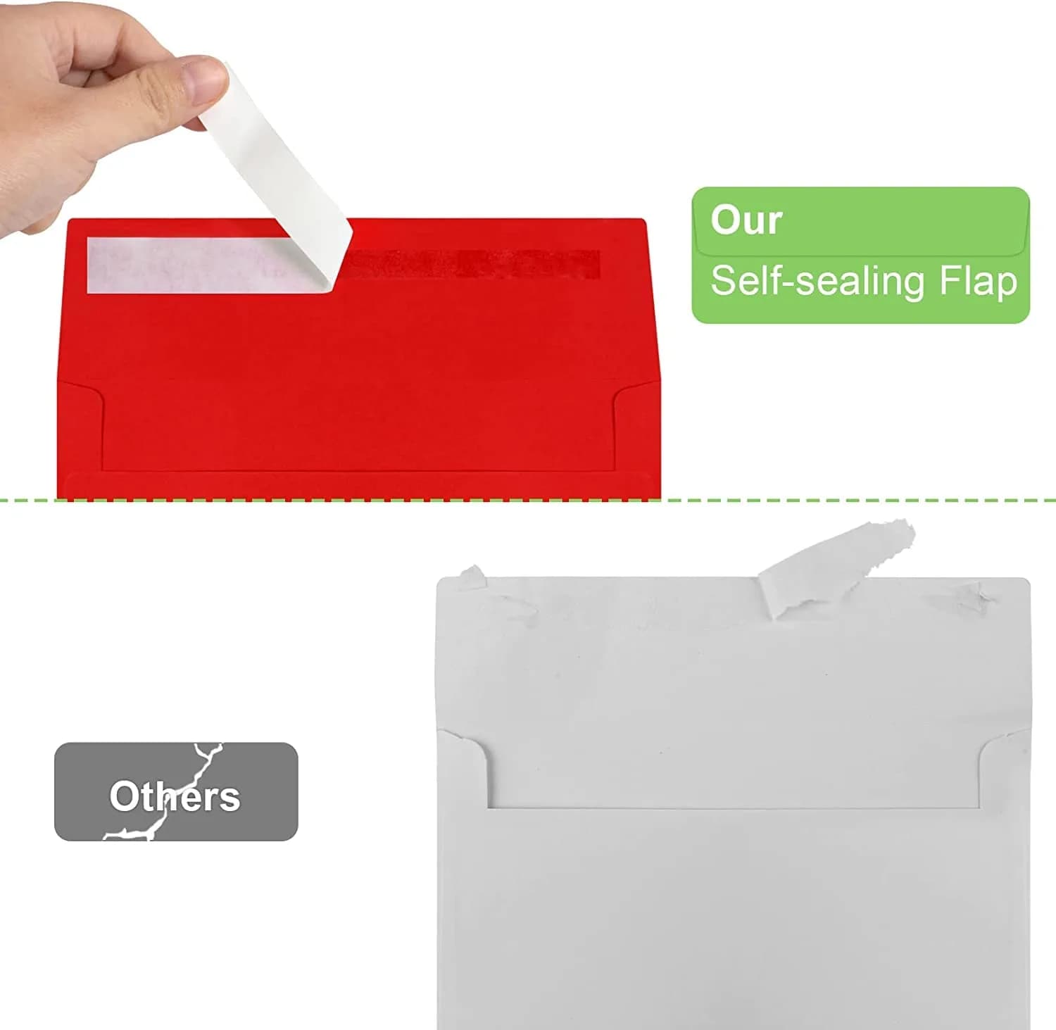 Joyberg Red A4 Envelopes (4.25x6.25in, 70-Pack) | Self-Seal for Parties & Photos - view 3