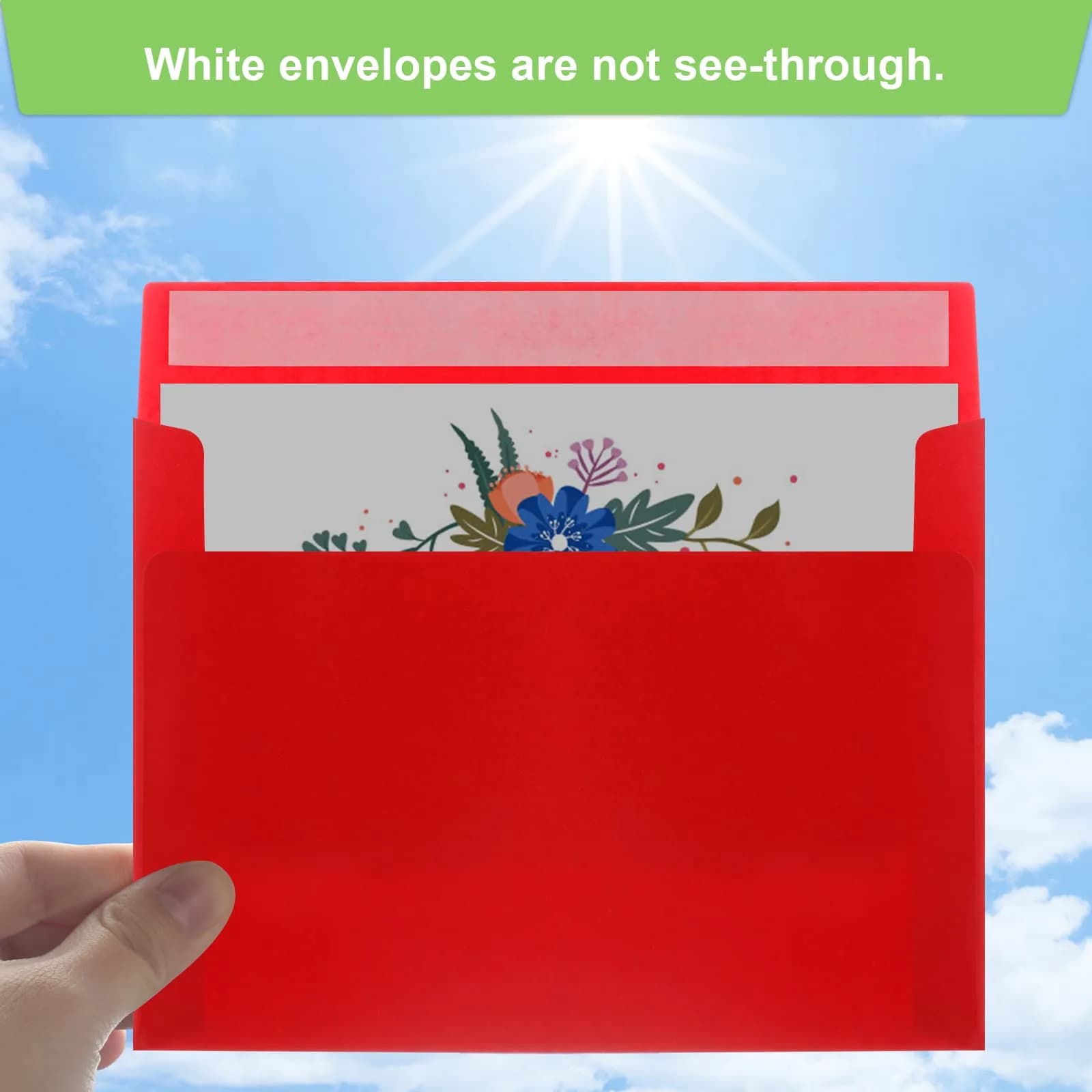 Joyberg Red A4 Envelopes (4.25x6.25in, 70-Pack) | Self-Seal for Parties & Photos - view 4