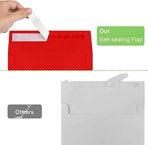 Joyberg Red A4 Envelope 10.8 x 16 cm (4.25 x 6.25 inches) | Self-Seal for Invitations & Photos thumbnail 3