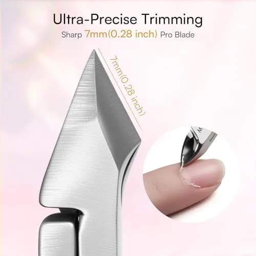 Makartt Pink 3 Pcs Cuticle Nipper Set with Pusher & Scraper | Professional Stainless Steel Nail Care Tools thumbnail 2