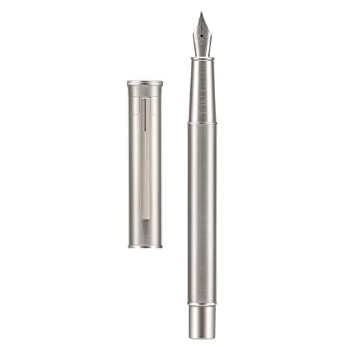 Hongdian 1861 Stainless Steel Fountain Pen Medium Nib 13.6cm (5.35in) | Smooth Writing Tool for Professionals thumbnail 1