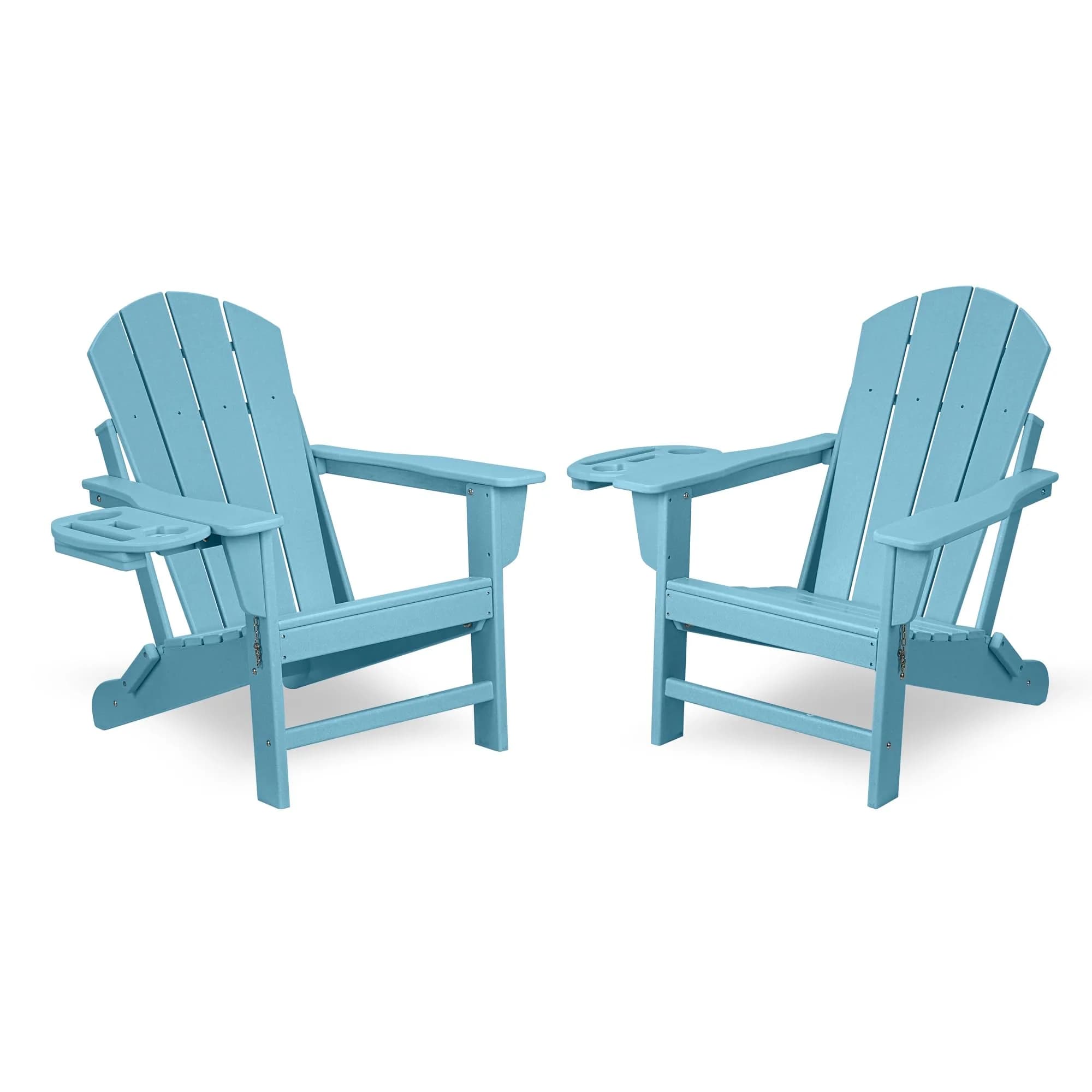FOOWIN Folding Adirondack Chair Set of 2 | Weatherproof HDPE, 400 lbs Capacity, Ergonomic Design