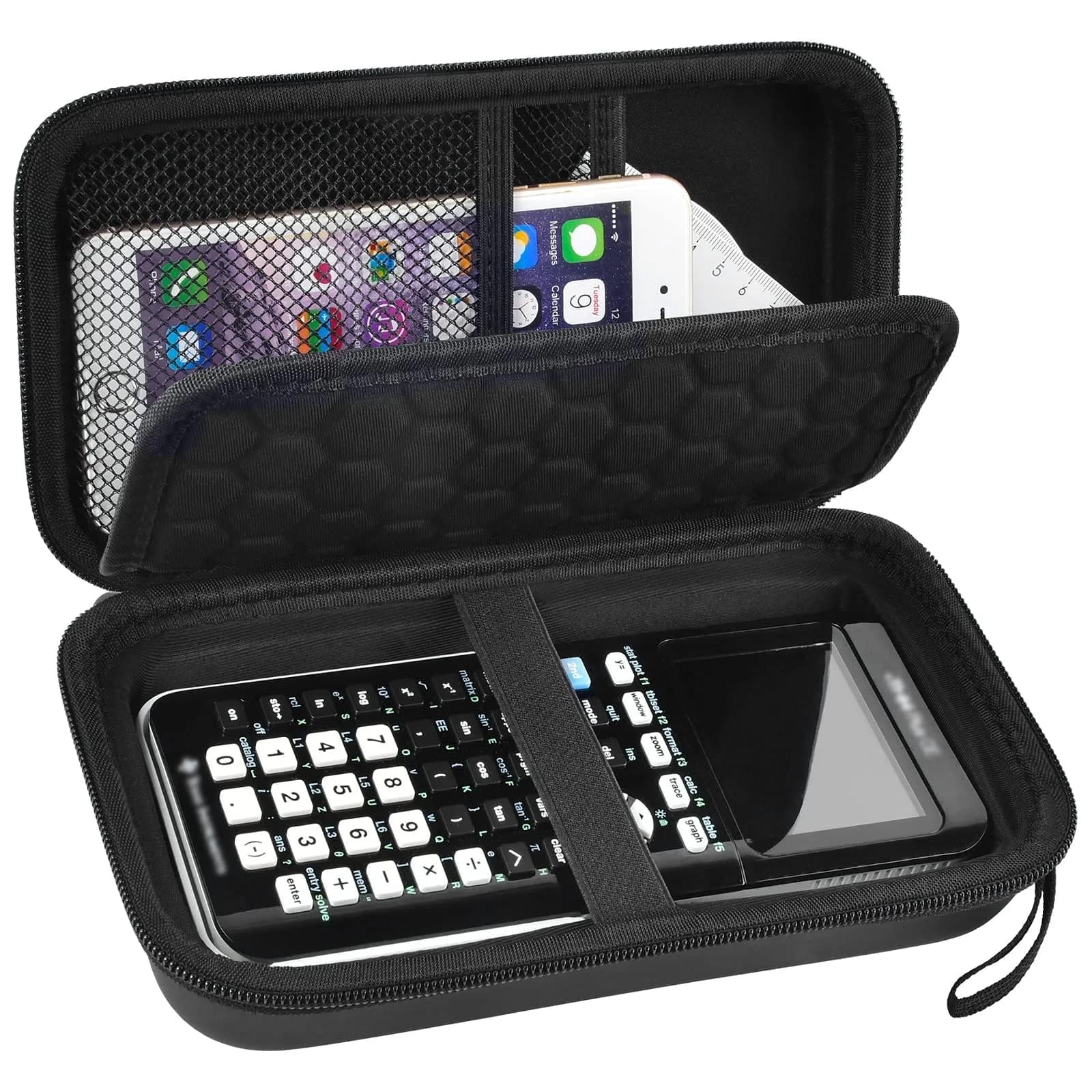 PAIYULE Hard Calculator Case for TI-84 Plus CE/Evo/TI-30XS/TI-Nspire CX II | Protective Organizer for Texas Instruments Calculators — Black for TI-84