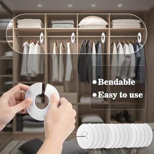 Sukh 30 Baby Closet Dividers Durable - Home Closet Organizer & Storage | White Plastic Rack Dividers, Large Hanger Labels, Hanging Clothes Size Dividers, for Boutique Settings & Nursery Essentials thumbnail 7