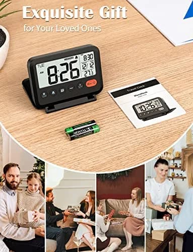MeesMeek 6201 Digital Travel Alarm Clock 10.0 cm (4 in) | Battery Operated with Backlight & Temperature thumbnail 7