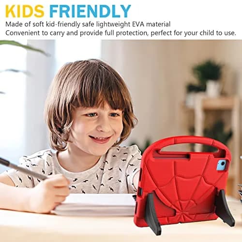 Lainergie Kids Case for iPad 10th Gen 11"/10.9" | Shockproof & Multi-Angle Stand, Red thumbnail 6
