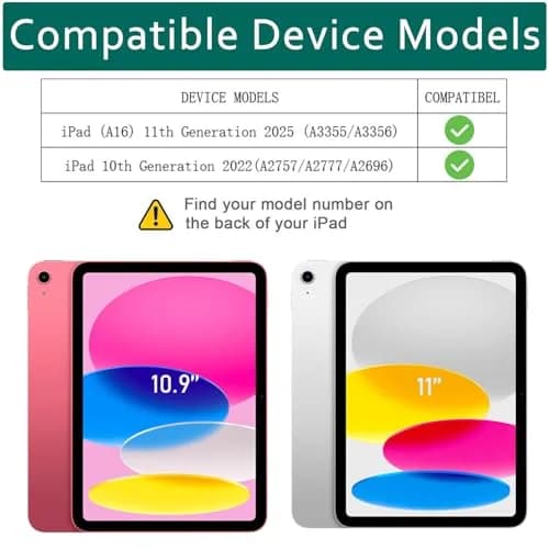 Lainergie Kids Case for iPad 10th Gen 11"/10.9" | Shockproof & Multi-Angle Stand, Red thumbnail 2