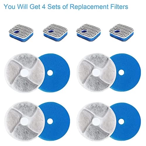 SORON Cat Water Fountain Filters, 4 Pack Replacement Filters, 4.13 inch Diameter | Advanced 3-Stage Filtration for Clean Water thumbnail 4