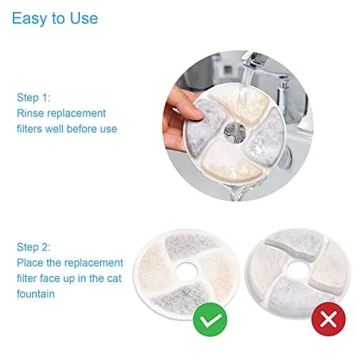 SORON Cat Water Fountain Filters, 4 Pack Replacement Filters, 4.13 inch Diameter | Advanced 3-Stage Filtration for Clean Water thumbnail 6