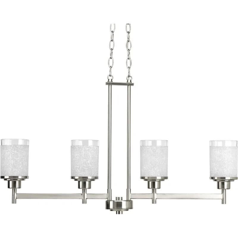 Eidonta White Linen Frosted Glass Lamp Shade Covers | 4 Pack, 5.9in Height, 3.9in Diameter, Fitter 1.65in, Cylinder Fixture, Globe Replacement thumbnail 6
