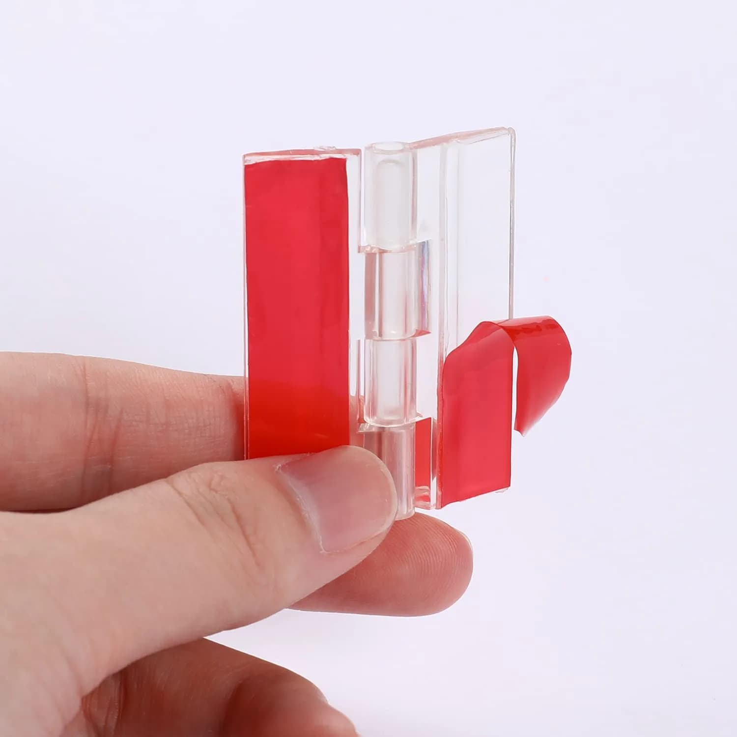 Sliverdew Transparent Acrylic Piano Hinges 45x35 mm (12-Pack) | Self-Adhesive Cabinet Door Hinges - view 2