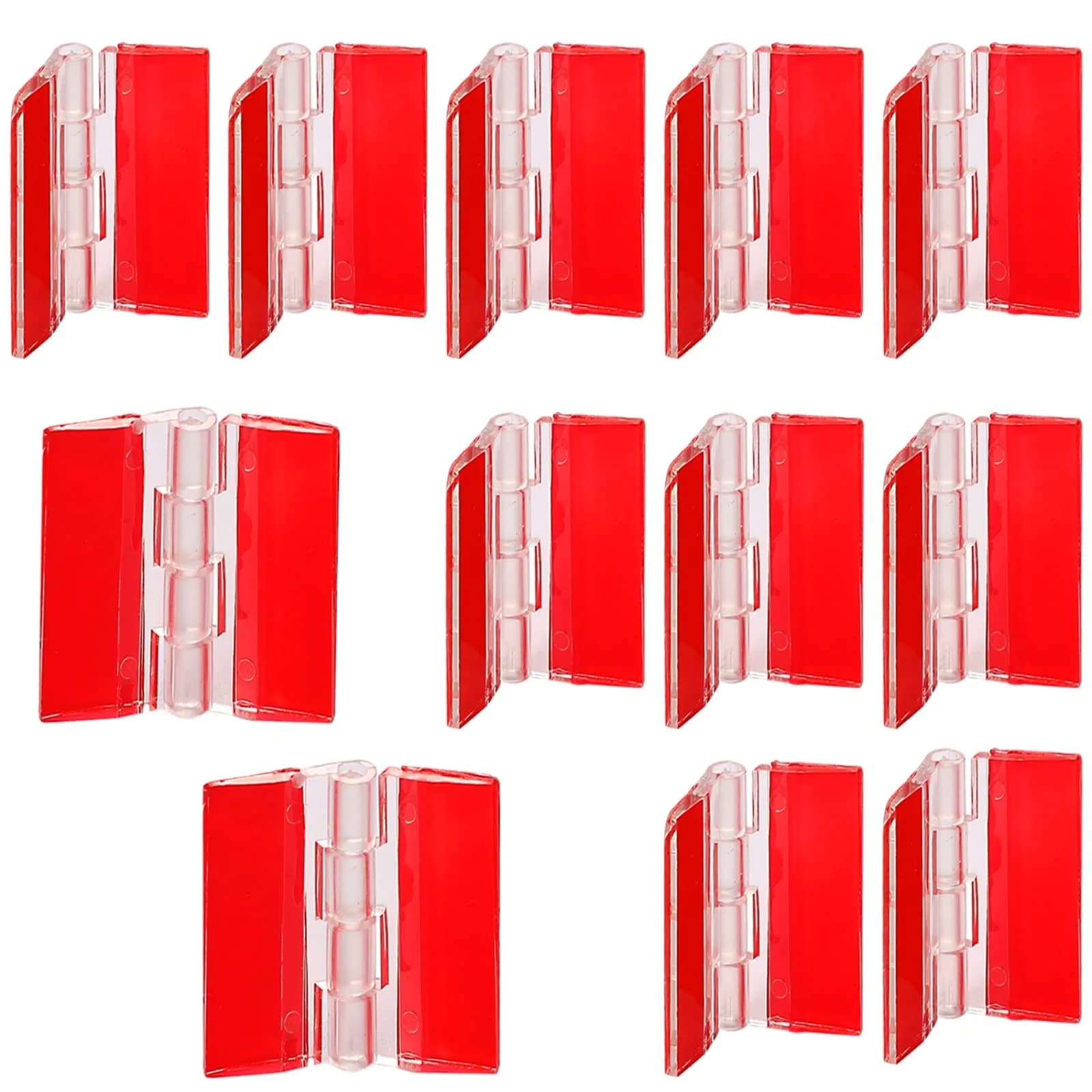 Sliverdew Transparent Acrylic Piano Hinges 65x40 mm (4-Pack) | Self-Adhesive Cabinet Door Hinges — 45 x 35 mm