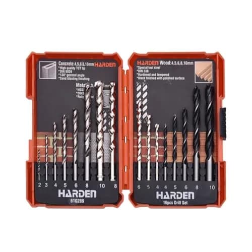 Harden 16-Piece Drill Bit Set | Multi-Material High-Speed Steel & Carbide Tipped thumbnail 1