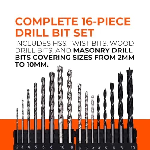 Harden 16-Piece Drill Bit Set | Multi-Material High-Speed Steel & Carbide Tipped thumbnail 3
