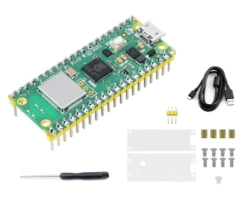 waveshare Raspberry Pi Pico W Single Board Computer 2.4 GHz Wi-Fi | Dual-Core ARM Cortex M0+ | Comes with Case & Accessories thumbnail 1