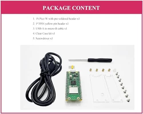 waveshare Raspberry Pi Pico W Single Board Computer 2.4 GHz Wi-Fi | Dual-Core ARM Cortex M0+ | Comes with Case & Accessories thumbnail 2