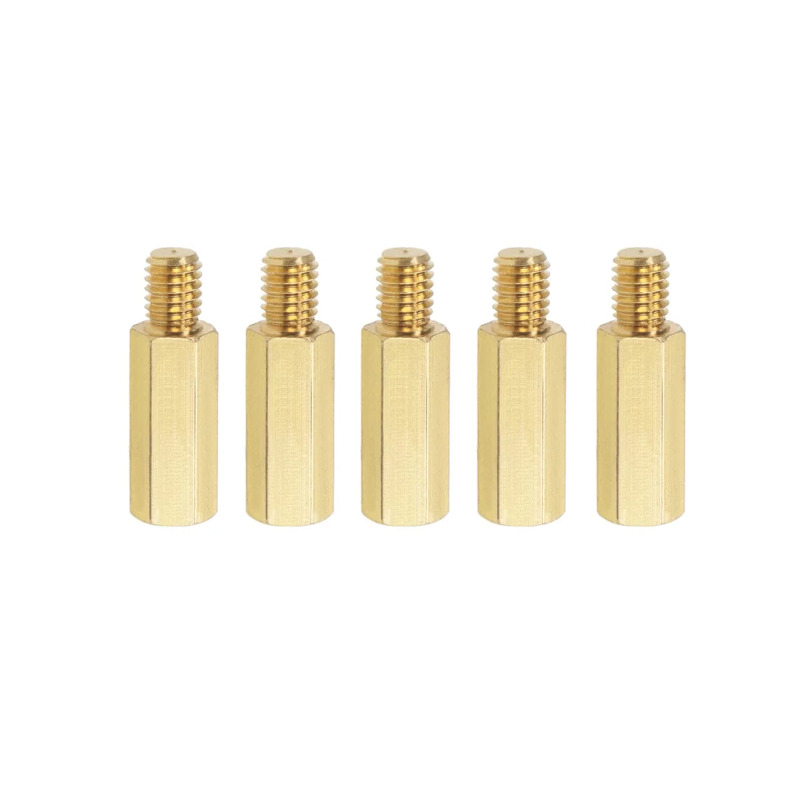 YOKIVE M6 Brass Standoff Screws, Gold Tone 20mm+8mm Female-Male | PCB Standoffs Keep Height Consistent - main product image