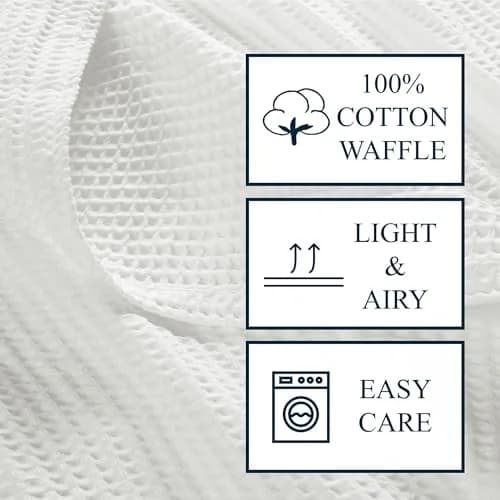 CANNON Heritage Cotton Waffle Grey Cotton Blanket Full/Queen | Breathable, Stylish, Certified thumbnail 5