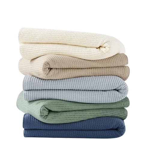 CANNON Heritage Cotton Waffle Grey Cotton Blanket Full/Queen | Breathable, Stylish, Certified thumbnail 7