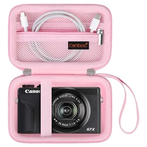 Canboc Pink Hard Camera Case for Canon G7X Mark III/II, Sony RX100 VII, RICOH GR IV 8.2cm (3.2in) | Fits Compact Digital Cameras thumbnail 1