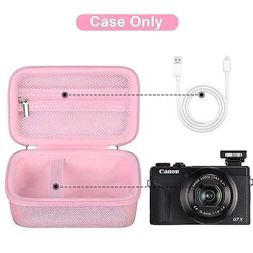 Canboc Pink Hard Camera Case for Canon G7X Mark III/II, Sony RX100 VII, RICOH GR IV 8.2cm (3.2in) | Fits Compact Digital Cameras thumbnail 2