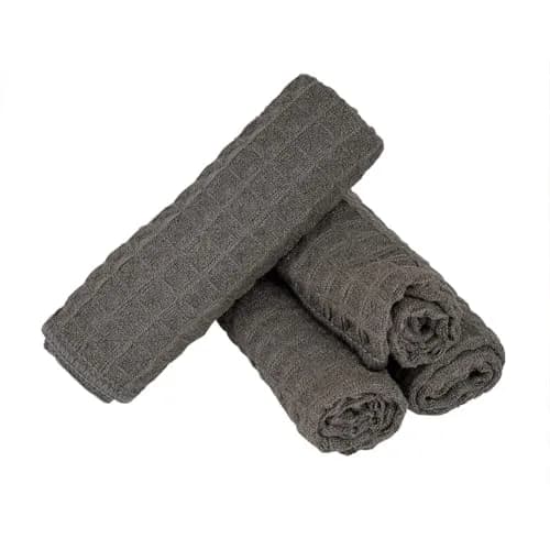 watchget Microfiber Espresso Barista Cleaning Towels 30cm x 30cm (12"x12") | 4 Pack Dark Grey Waffle Weave thumbnail 8