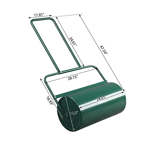 Outvita Lawn Roller, 13 Gallons, Water & Sand Filled, Green | Durable Steel, U Handle, Easy Storage thumbnail 2