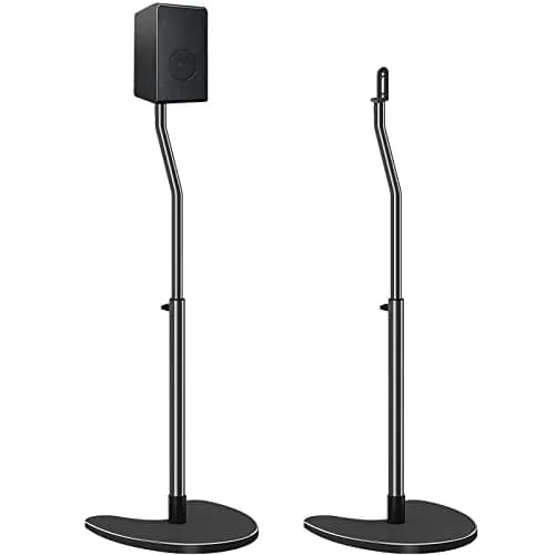 Mounting Dream Adjustable Speaker Stands Pair, 39" Max Height, 11 lbs Capacity Each | Heavy Duty Floor Stands for Home Theater thumbnail 1