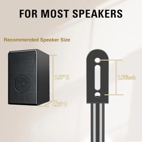Mounting Dream Adjustable Speaker Stands Pair, 39" Max Height, 11 lbs Capacity Each | Heavy Duty Floor Stands for Home Theater thumbnail 2