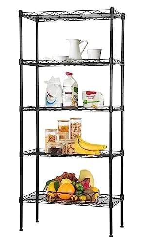 YYkokocat 5 Tier Storage Shelves | Adjustable Wire Shelf Rack 21.5 x 11.6 x 47.6 thumbnail 1
