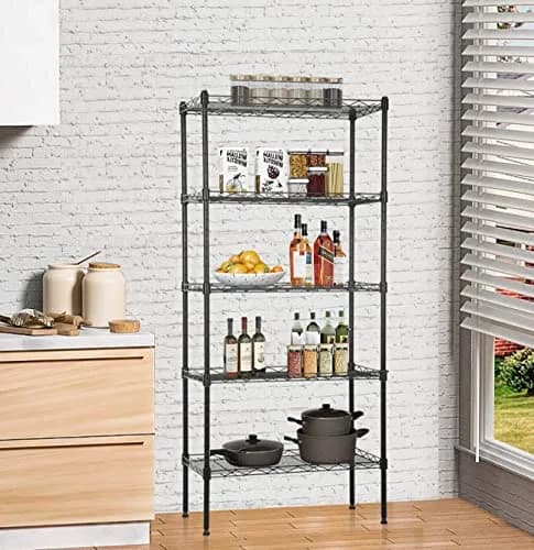 YYkokocat 5 Tier Storage Shelves | Adjustable Wire Shelf Rack 21.5 x 11.6 x 47.6 thumbnail 5