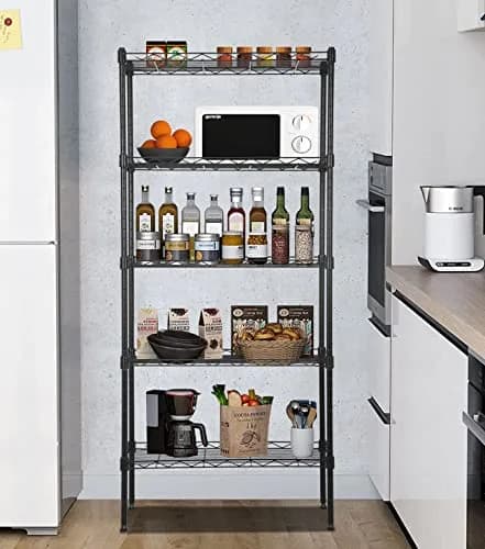 YYkokocat 5 Tier Storage Shelves | Adjustable Wire Shelf Rack 21.5 x 11.6 x 47.6 thumbnail 2