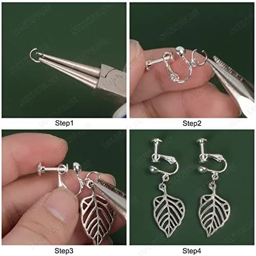 SUNNYCLUE Jewelry Findings 16pcs Silver Non Pierced Earring Converters | Easy to Use & Marine Style Design thumbnail 4