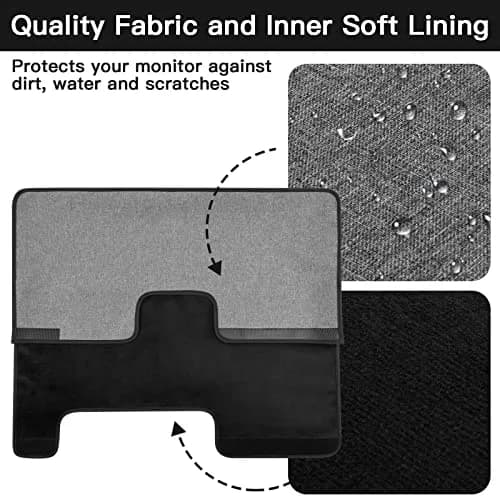 CaSZLUTION Monitor Dust Cover for Apple Studio Display 27 Inch | Oxford Cloth + Polyester, Gray thumbnail 5