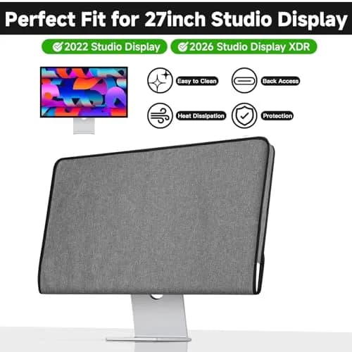 CaSZLUTION Monitor Dust Cover for Apple Studio Display 27 Inch | Oxford Cloth + Polyester, Gray thumbnail 3