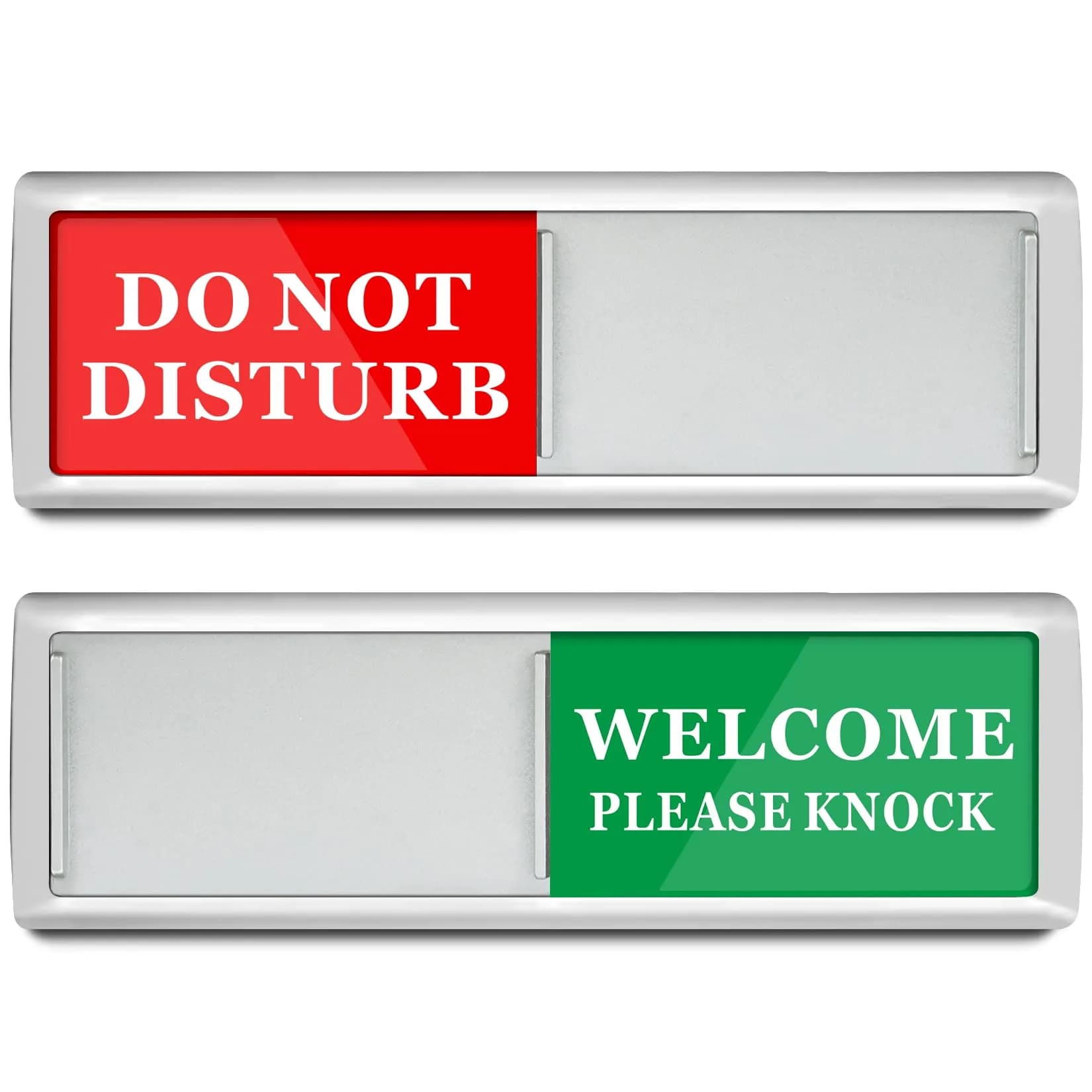 Sukh Office Door Sign - Do Not Disturb Meeting in Progress Slider Sign 17.5 cm (6.88 inches) | Magnetic & Adhesive Dual Installation — Green, Red
