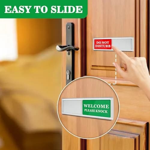 Sukh Office Door Sign - Do Not Disturb Meeting in Progress Slider Sign 17.5 cm (6.88 inches) | Magnetic & Adhesive Dual Installation thumbnail 4