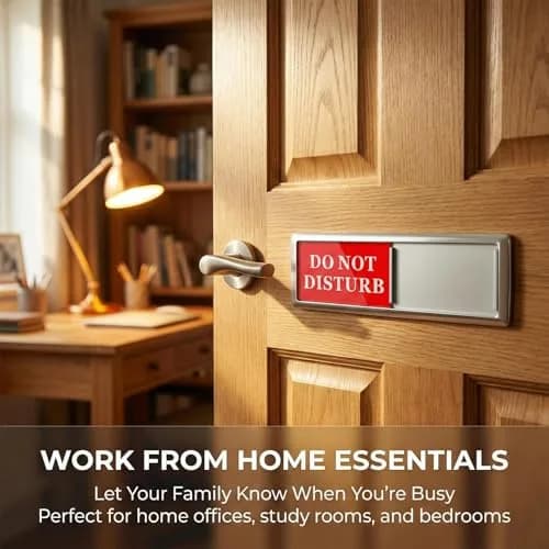 Sukh Office Door Sign - Do Not Disturb Meeting in Progress Slider Sign 17.5 cm (6.88 inches) | Magnetic & Adhesive Dual Installation thumbnail 6
