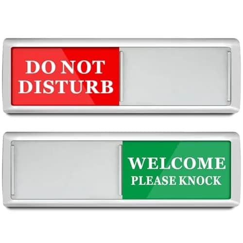 Sukh Office Door Sign - Do Not Disturb Meeting in Progress Slider Sign 17.5 cm (6.88 inches) | Magnetic & Adhesive Dual Installation thumbnail 1