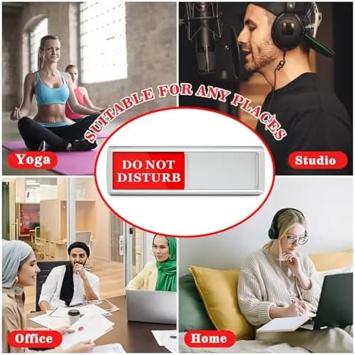 Sukh Office Door Sign - Do Not Disturb Meeting in Progress Slider Sign 17.5 cm (6.88 inches) | Magnetic & Adhesive Dual Installation thumbnail 7