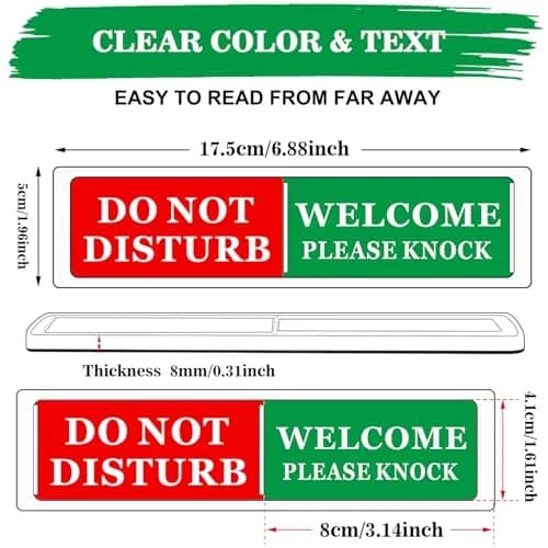 Sukh Office Door Sign - Do Not Disturb Meeting in Progress Slider Sign 17.5 cm (6.88 inches) | Magnetic & Adhesive Dual Installation thumbnail 2