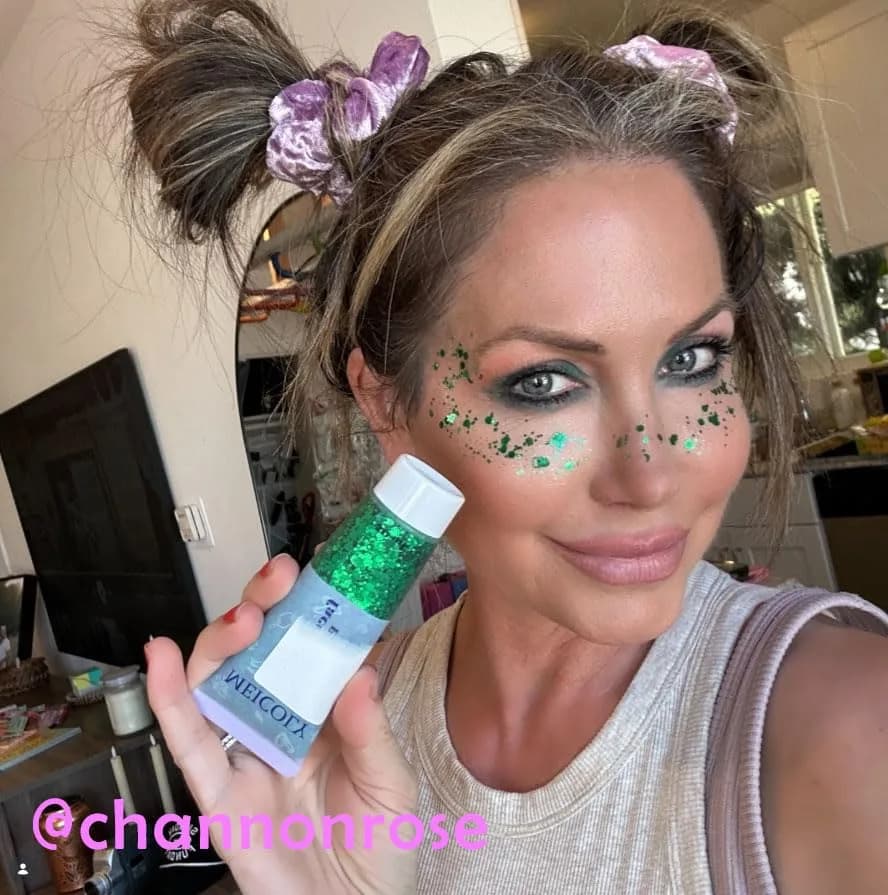 MEICOLY Green Chunky Glitter Gel 50ml (1.7 Fl Oz) | Self-Adhesive Face Body Hair Glitter for Festivals thumbnail 5