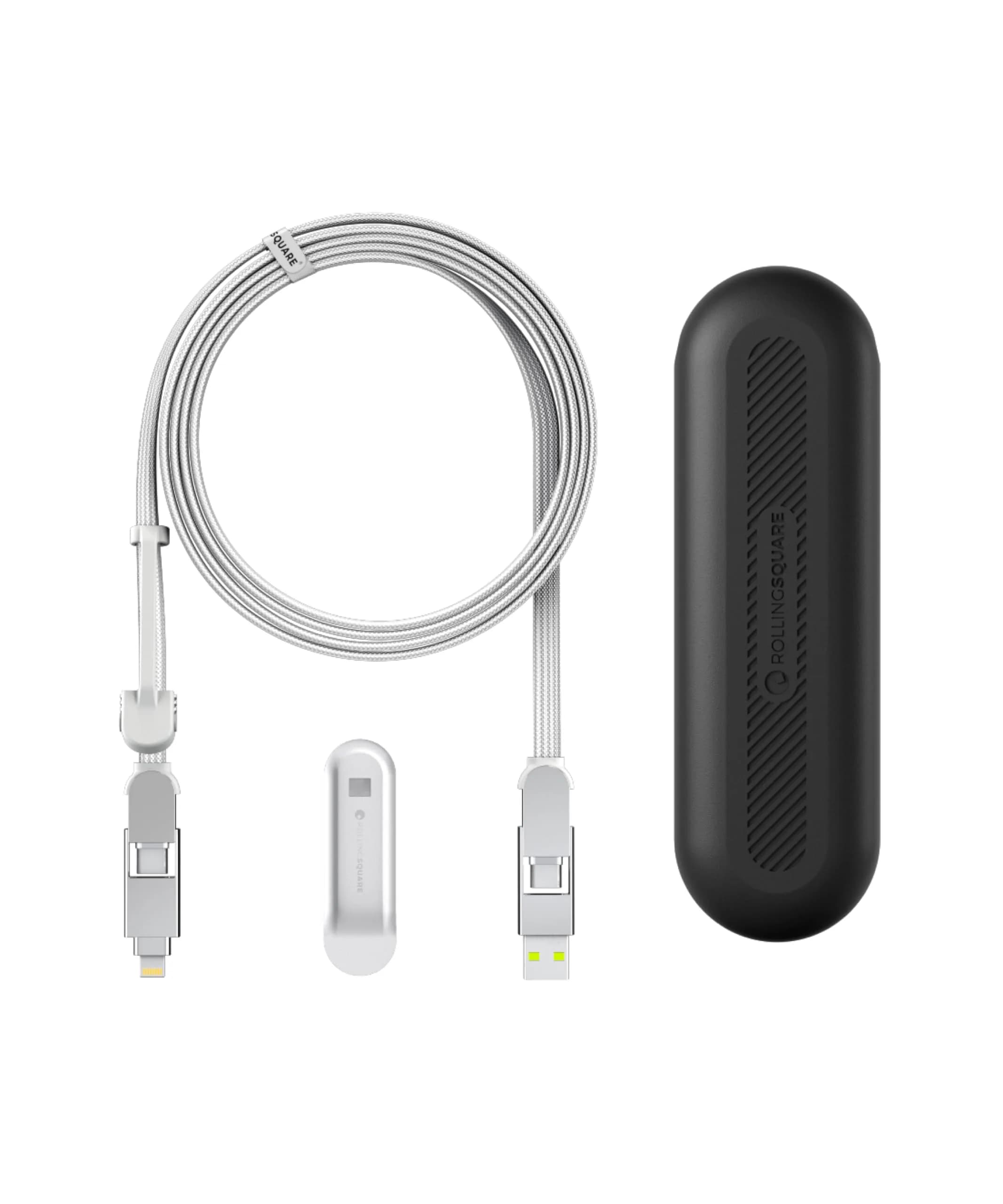 Rolling Square inCharge XL 2m USB-C Cable, 6-in-1 Fast Charger, White, 100W Support — White
