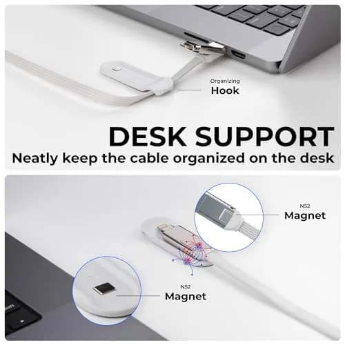 Rolling Square inCharge XL 2m USB-C Cable, 6-in-1 Fast Charger, White, 100W Support thumbnail 5