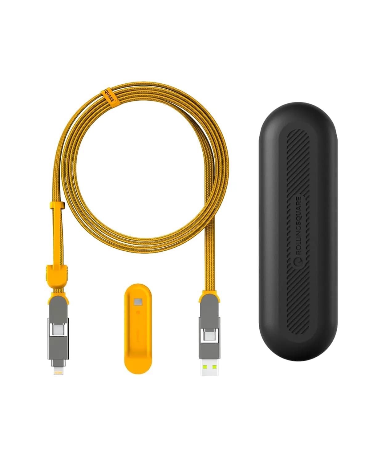 Rolling Square InCharge XL 2m USB C Lightning & Micro USB Cable | 100W Fast Charging, Yellow — Yellow