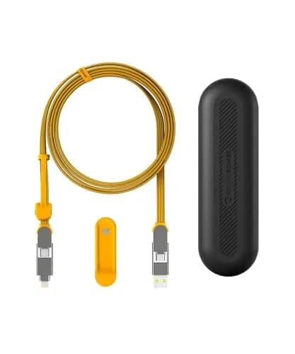 Rolling Square InCharge XL 2m USB C Lightning & Micro USB Cable | 100W Fast Charging, Yellow thumbnail 1