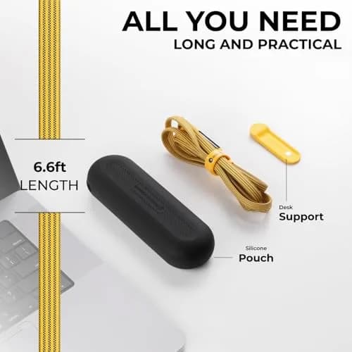 Rolling Square InCharge XL 2m USB C Lightning & Micro USB Cable | 100W Fast Charging, Yellow thumbnail 4