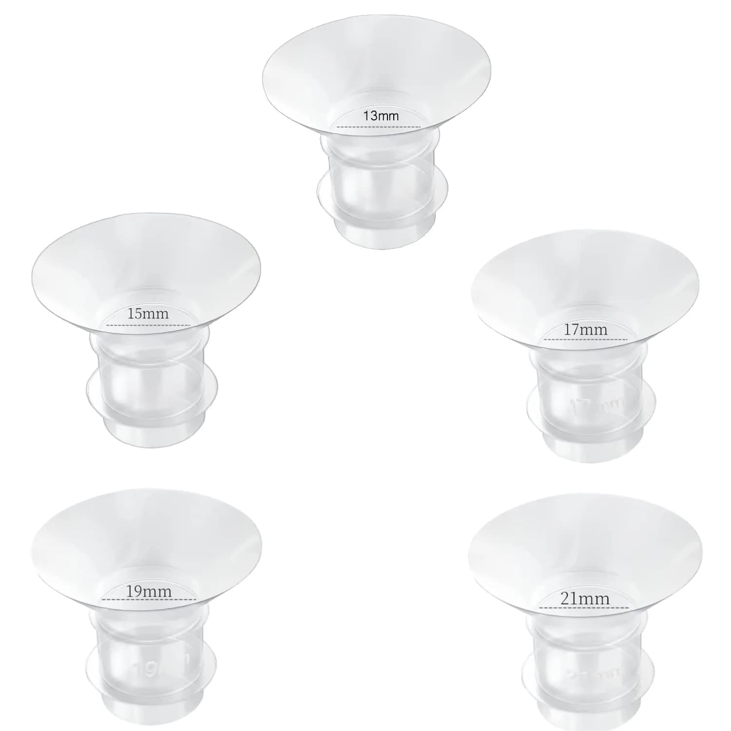 GOCROWEEN Flange Inserts 5 Sizes (13-21mm) for Spectra & Momcozy Pumps | Reduce 24mm Shields to Correct Size - main product image