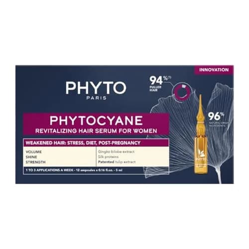 PHYTO Women Revitalizing Hair Serum 12 Vials | Supports Reactional Hair Thinning, Stress & Postpartum Recovery thumbnail 1