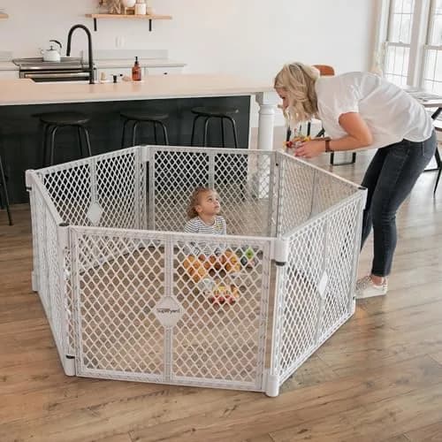 Toddleroo Superyard 6-Panel Baby Playard 18.5 SqFt | Portable Indoor/Outdoor Safety Enclosure thumbnail 1